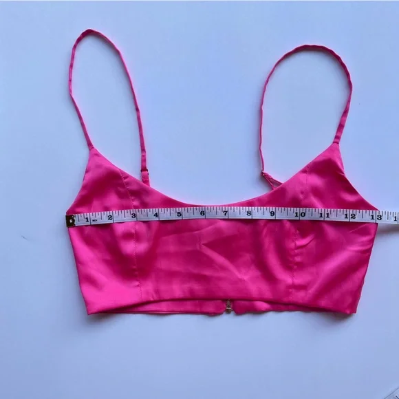 Oh Polly Sleek Satin Crop Top Bra Fairycore Glam Hot Pink size 2 US - Picture 6 of 7